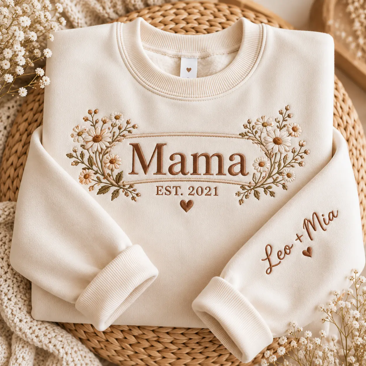 Custom Embroidered Mama Sweatshirt